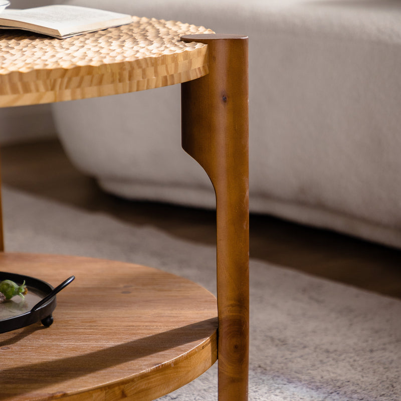 Round Coffee Table with Solid Wood for Living Room, photo 5 of 7