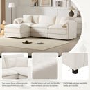 Modular Sectional With Deep And Wide Seat, Cloud Couch Set With Double Cushions Sofa With Movable Ottoman by HouseOfZazla