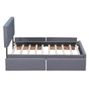 Upholstered Platform Bed With Classic Headboard And Drawers, No Box Spring Needed by HouseOfZazla