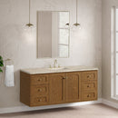 James Martin Laurent 60" Dual Mount Single Bathroom Vanity, Honey Oak