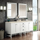 James Martin Addison 72" Double Bathroom Vanity, Glossy White