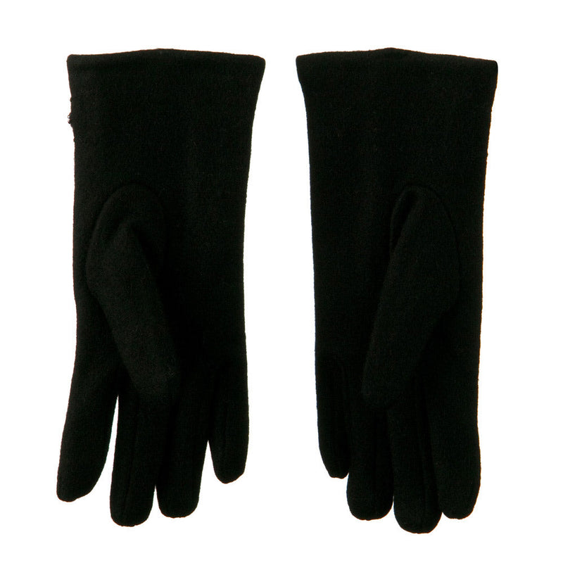 Ladies Cashmere Criss Cross Horizontal Stitching Beaded Glove