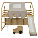 Loft Bed With House Shaped Frame And Tent by HouseOfZazla