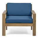 Antoine - Outdoor Acacia Wood Club Chairs With Cushions, (Set of 2)