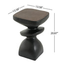 Black Abstract Tiered MGO Side Table