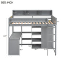 Loft Bed With Built In Desk, Storage Shelves, And Wardrobe by HouseOfZazla