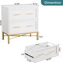 2 Drawer Lateral File Cabinet With Anti Tilt Safety, Filing Storage For Letter / Legal / A4 Files - White by HouseOfZazla