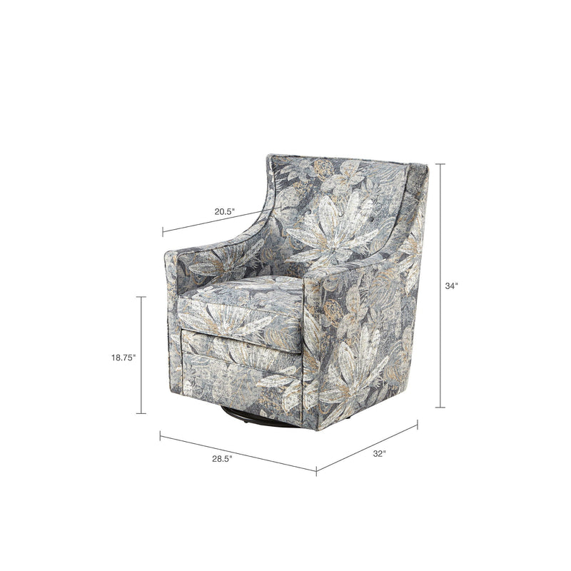 Swivel Glider Chair With Upholstery And Metal Base - Multicolor, photo 5 of 7