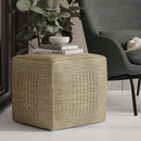 Delilah - Square Woven Pouf - Natural by HouseOfZazla