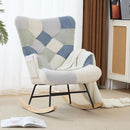 Patchwork Teddy Fleece Upholstered Rocking Chair