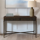 Fluted 2 Drawer Storage Console Table - Brown by HouseOfZazla