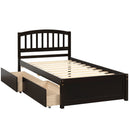 Platform Storage Bed Wood Bed Frame With Two Drawers And Headboard by HouseOfZazla