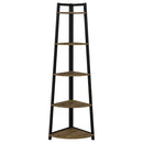 5 Tier Corner Bookcase - Brown by HouseOfZazla