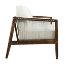Outdoor Loveseat and Coffee Table Set, Acacia Wood Frame with Rope Detail by HouseOfZazla