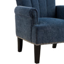 Accent Rivet Tufted Polyester Armchair, Navy Blue