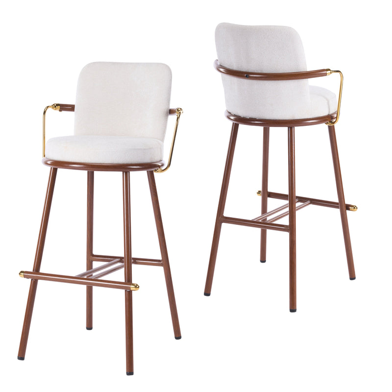Chaya Indoor Upholstered Bar Stool with Metal Frame, photo 2 of 9