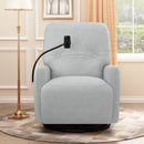 270 Degree Swivel Electric Recliner Home Theater Seating Single Reclining Sofa Rocking Motion Recliner with a Phone Holder for Living Room, Grey