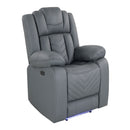 Raize - Power Recliner With LED Functionality - Gray by HouseOfZazla