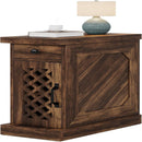 Narrow End Table With Drawer & Cabinet, Nightstand For Small Spaces - Brown by HouseOfZazla