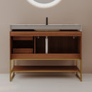 36" Modern Free-Standing Bathroom Vanity with Seamless Ceramic Sink