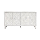 Accent Cabinet 4 Door Wooden Cabinet Sideboard Buffet Server Cabinet Storage Cabinet, For Living Room, Entryway, Hallway, Office, Kitchen And Dining Room - White Wash by HouseOfZazla