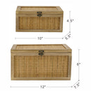Set of 2 Woven Rattan Decorative Boxes