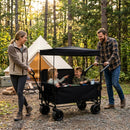Folding Wagon Cart with Bench Seat & Canopy, 500lbs Capacity