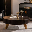 Round Retro Coffee With Solid Wood Legs by HouseOfZazla