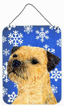 Border Terrier Winter Snowflakes Holiday Wall or Door Hanging Prints