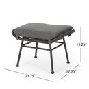 Outdoor Modern Boho Wicker Ottoman With Cushions (Set of 2)