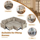 L-Shape Sofa Bed Pull-Out Sleeper Sofa With Wheels, USB Ports, Power Sockets For Living Room by HouseOfZazla