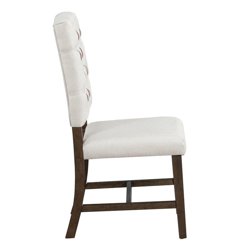 5-Piece Retro Functional Dining Set, Round Table with a 16"W Leaf and 4 Upholstered Chairs for Dining Room and Living Room (Walnut)