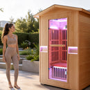 2000W Canadian Hemlock Double Outdoor Far Infrared Sauna