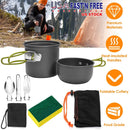 Camping Cookware Set with Pot and Foldable Cutlery by LJGDeals