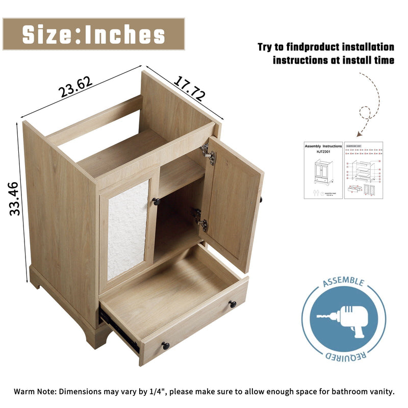 Bathroom Vanity With Basin, 1 Drawer Free Standing Storage - Brown, photo 9 of 12