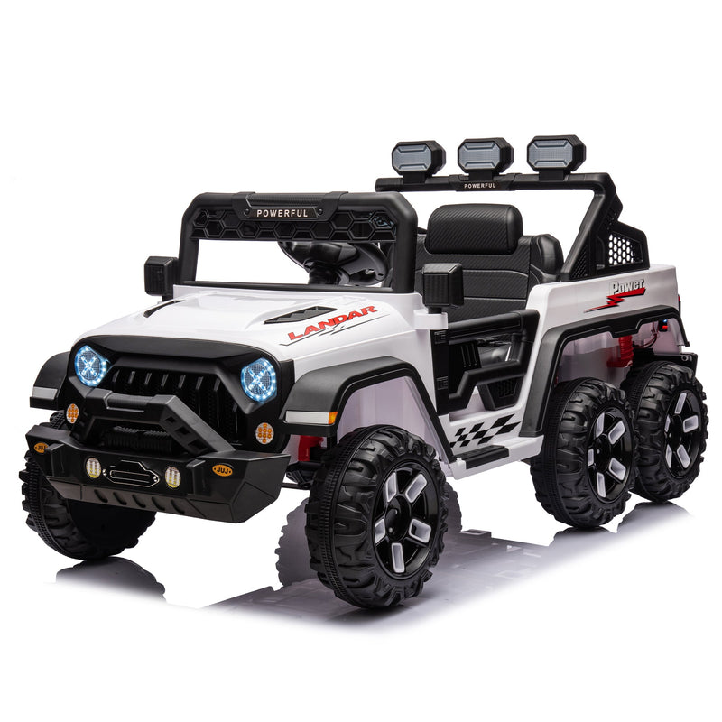 24V Ride On Large PickUp Truck car for Kids,ride On 4WD Toys with Remote Control,Parents Can Assist in Driving,Bluetooth music version,Pickup truck design with spacious storage in the rear.