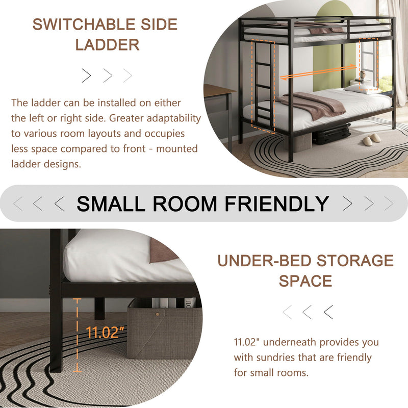 Adam - Twin Over Twin Bunk Bed - Black, photo 9 of 11
