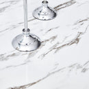 A modern, minimalist, and luxurious dining table with a white imitation marble tabletop and MDF legs with U-shaped brackets. Tables in restaurants and living rooms 63"x35.4"x30 F-U