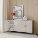 Modern Lacquered 4 Door Wooden Cabinet Sideboard Buffet Server Cabinet Storage Cabinet, For Living Room, Entryway, Hallway, Office, Kitchen And Dining Room by HouseOfZazla