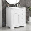 Bathroom Vanity With Sink Top, Cabinet With Door And 2 Drawers - White by Unique Piece Furniture