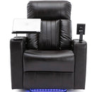Power Recliner With Storage Arms, Cupholders, Swivel Tray Table And Cell Phone Stand - Brown by HouseOfZazla
