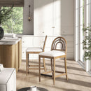 Leon - Arched Back & Upholstered Counter Stool (Set of 2) - Ivory White by Unique Piece Furniture