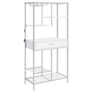 Draper - 5 Shelf LED Wine Cabinet With Pull Out Drawer - Gloss White by HouseOfZazla