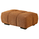 Inverness - Rectangular Upholstered Tufted Ottoman - Orange by HouseOfZazla