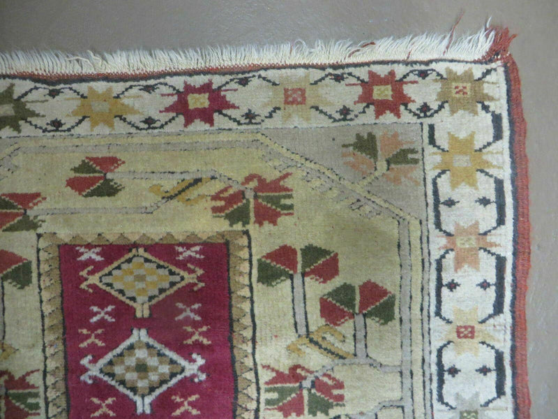 3' X 5' Vintage Handmade Turkish Turkey Oushak MILAS Wool Accent Rug Carpet Nice