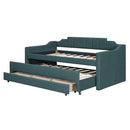 Upholstered Simple Design Daybed With Trundle And 3 Drawers