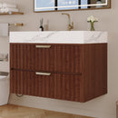 30" Modern Floating Bathroom Vanity with Seamless Sintered Stone Top