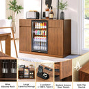 53.2" Fluted Buffet Wine Cabinet with Mini Fridge Nook by HouseOfZazla