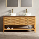 SHARMA 60" Bathroom Vanity & Sinks - Freestanding Plywood Storage Cabinet