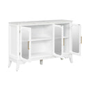Storage Cabinet 3 Doors Stylish Style White